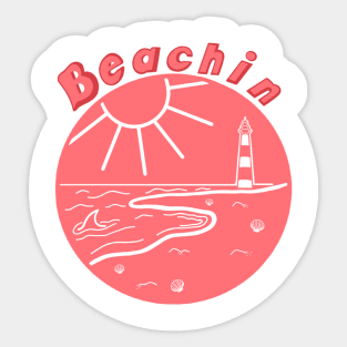 Beachin Sticker